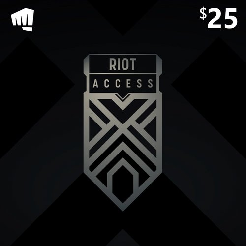 Riot Access 25 USD US Carte Cadeau - Boutique Sécurisée